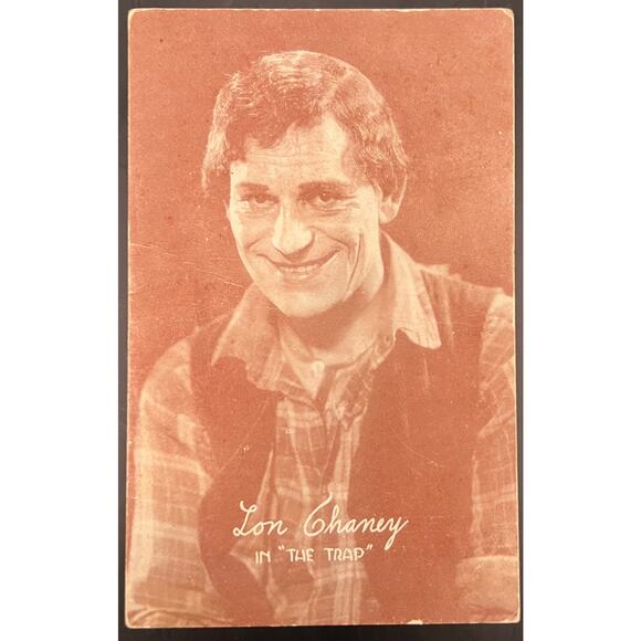 1922 Lon Chaney Exhibit Card Arcade Card Postcard The Trap London After Midnight - Picture 1 of 3